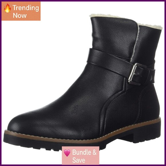 Women's Faux Fur Lined Mid Calf Snow Boots with Zipper